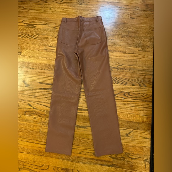 Aritzia Melina Python pants in patina brown size 4 like new - Picture 6 of 7
